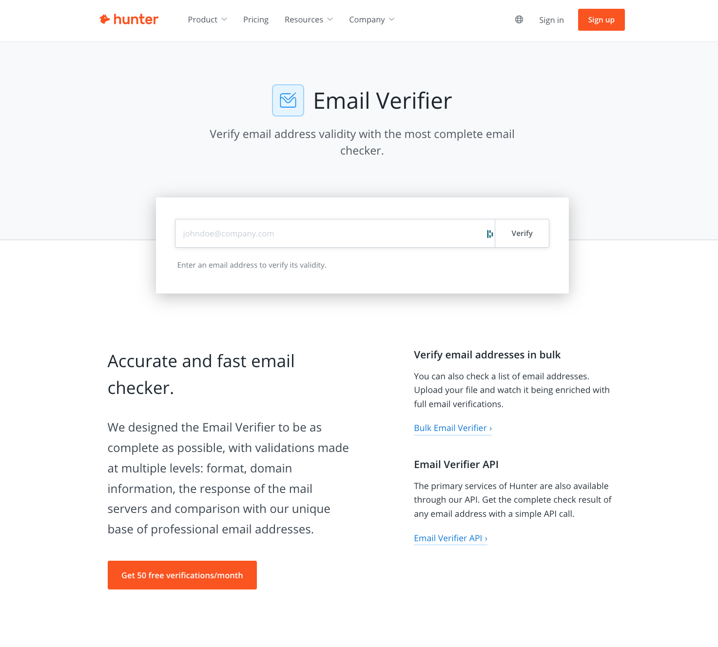 Hunter's Email Verifier